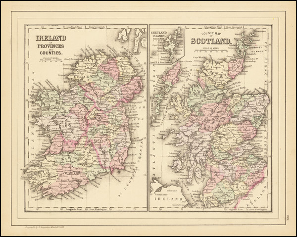 6-Scotland and Ireland Map By Samuel Augustus Mitchell Jr.