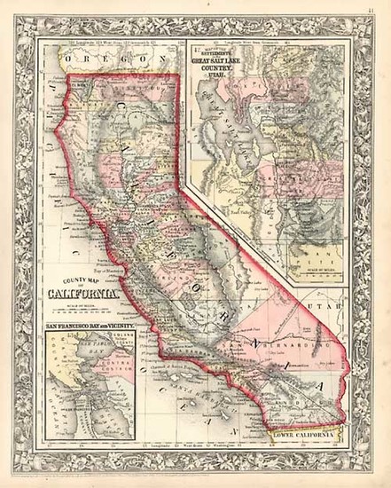 51-Southwest, Rocky Mountains and California Map By Samuel Augustus Mitchell Jr.