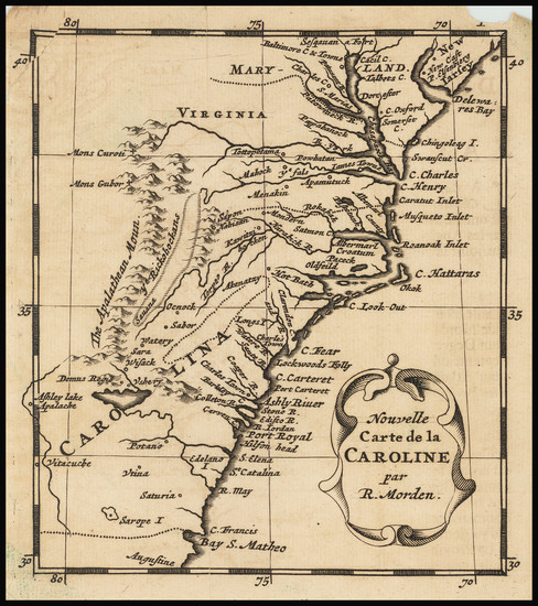 89-Mid-Atlantic, Maryland, Southeast, Virginia, North Carolina and South Carolina Map By Robert Mo