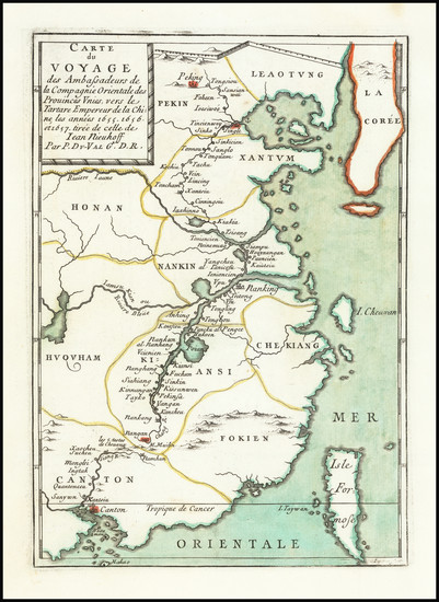 77-China and Korea Map By Pierre Du Val