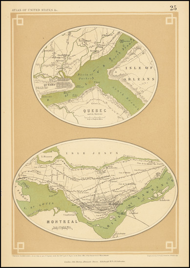 99-Canada, Eastern Canada and Quebec Map By Henry Darwin Rogers  &  Alexander Keith Johnston