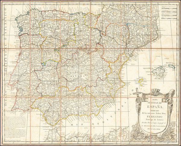 61-Spain and Portugal Map By Tomás López