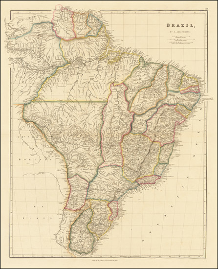 38-Brazil Map By John Arrowsmith