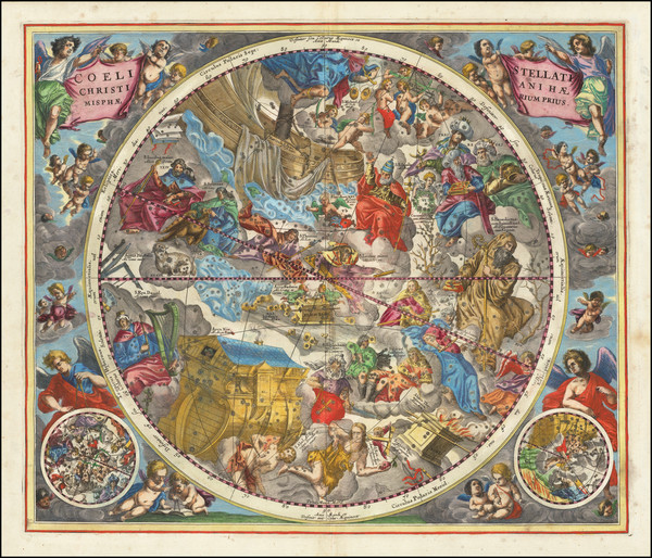 66-Celestial Maps Map By Andreas Cellarius