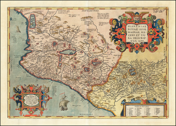 67-Mexico Map By Abraham Ortelius