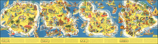 36-Hawaii, Hawaii and Pictorial Maps Map By Ruth Taylor White