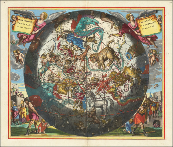 13-Celestial Maps Map By Andreas Cellarius