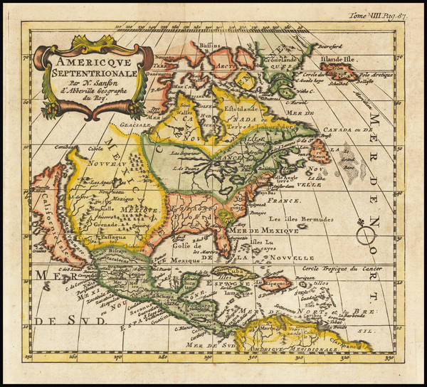 19-North America and California as an Island Map By Nicolas Sanson