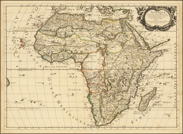 11-Africa Map By Guillaume Sanson / Nicolas Sanson