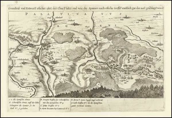 72-Mitteldeutschland Map By Matthaus Merian