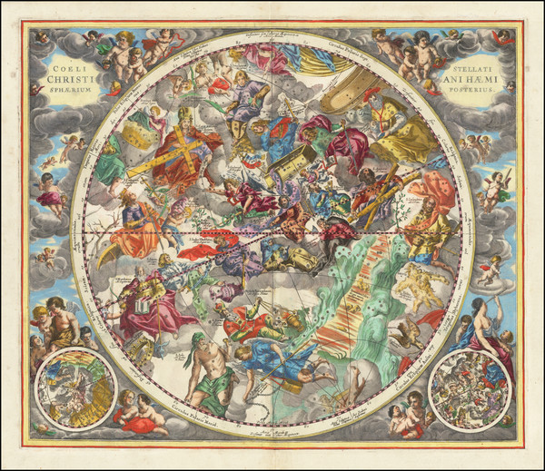 6-Celestial Maps Map By Andreas Cellarius