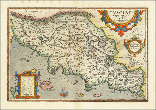 51-Northern Italy Map By Abraham Ortelius