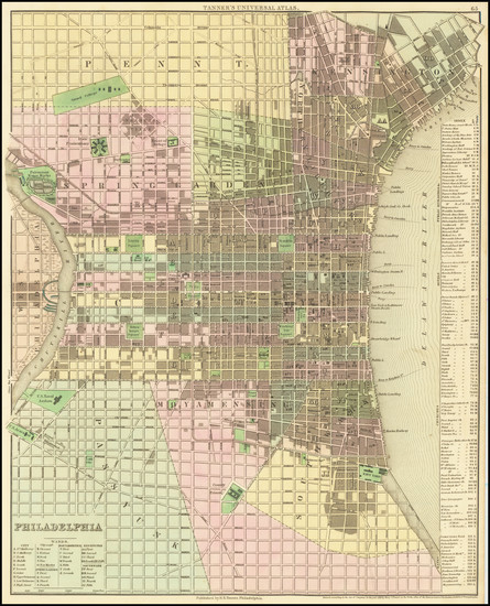100-Pennsylvania and Philadelphia Map By Henry Schenk Tanner