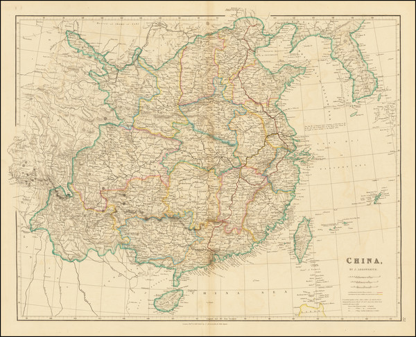 100-China and Korea Map By John Arrowsmith