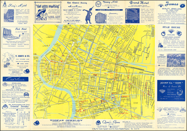 95-Thailand, Cambodia, Vietnam Map By Somroj Chaiyakul