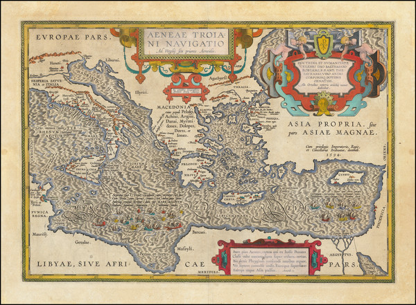 87-Turkey, Mediterranean, Turkey & Asia Minor and Greece Map By Abraham Ortelius