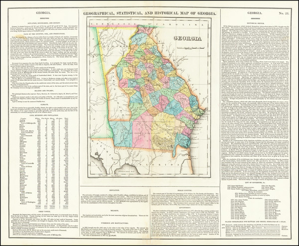 59-Georgia Map By Henry Charles Carey  &  Isaac Lea