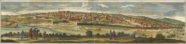 67-Holy Land and Jerusalem Map By Cornelis De Bruyn