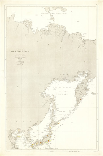 85-Japan, Korea and Russia in Asia Map By Direccion Hidrografica de Madrid