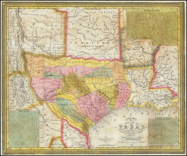 63-Texas Map By Samuel Augustus Mitchell / J.H. Young