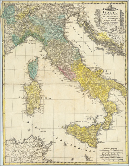 50-Italy Map By Homann Heirs