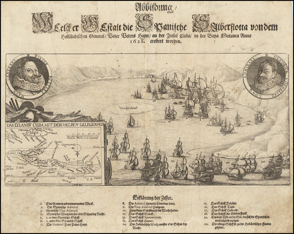 32-Cuba and Central America Map By Matthaus Merian