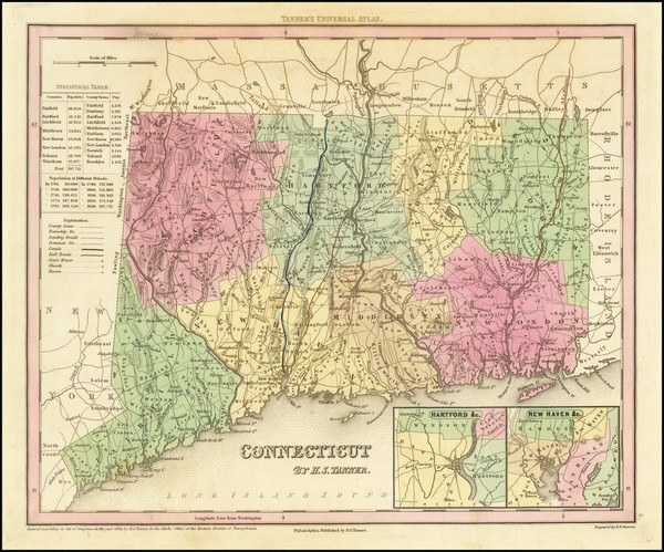 62-Connecticut Map By Henry Schenk Tanner