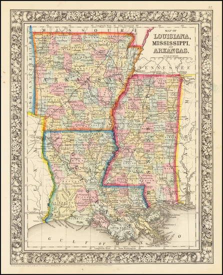 6-South Map By Samuel Augustus Mitchell Jr.