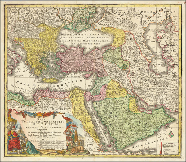 99-Turkey, Middle East and Turkey & Asia Minor Map By Tobias Conrad Lotter