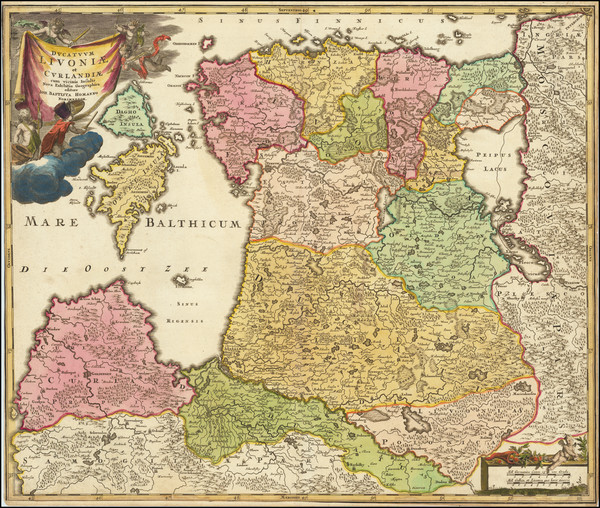 66-Baltic Countries Map By Johann Baptist Homann