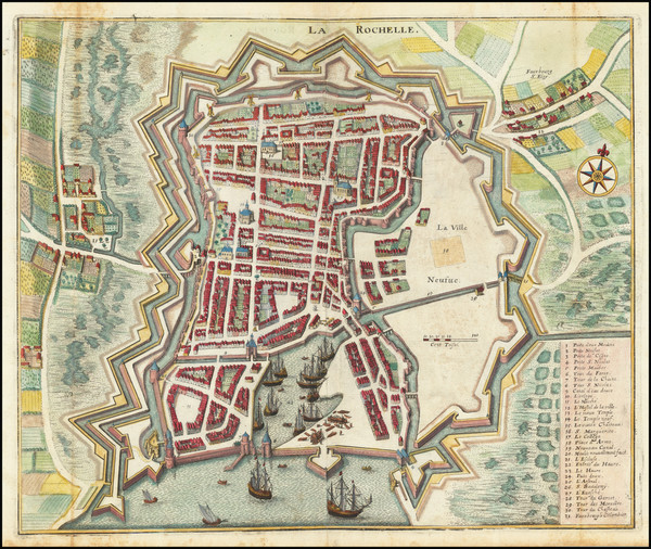 70-Grand Sud-Ouest Map By Matthaus Merian