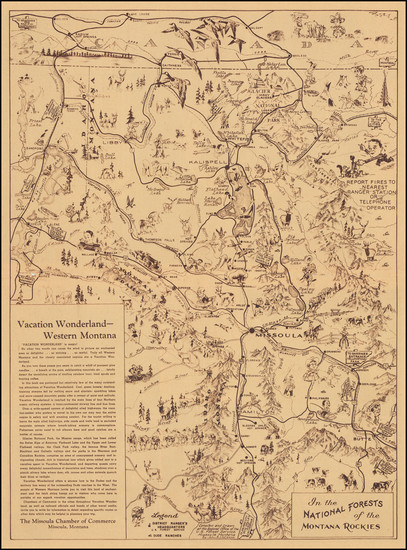 99-Montana and Pictorial Maps Map By John B. LaCasse