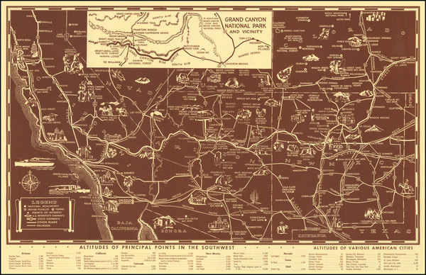 37-Arizona, Colorado, Nevada, New Mexico, Colorado, Pictorial Maps and California Map By Fred Harv