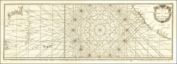 13-Pacific Ocean, Mexico, Baja California, Philippines, Pacific and California Map By Jacques Nico