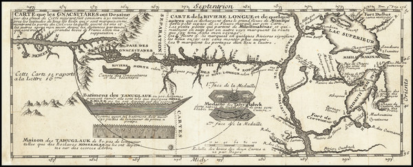 53-Midwest, Plains and Rocky Mountains Map By Baron de Lahontan