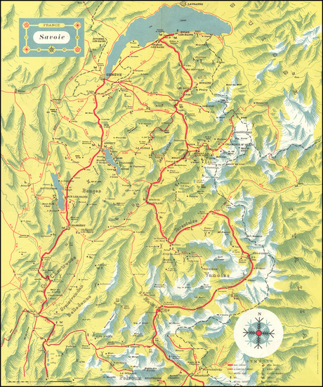 7-Switzerland, France and Pictorial Maps Map By Ministere des Travaux Publics