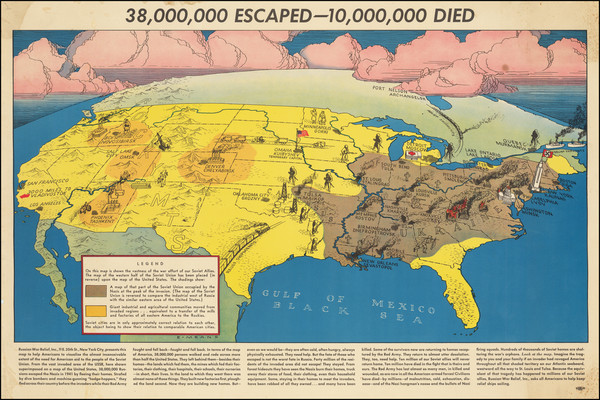 22-United States, Pictorial Maps and World War II Map By Russian War Relief Inc.