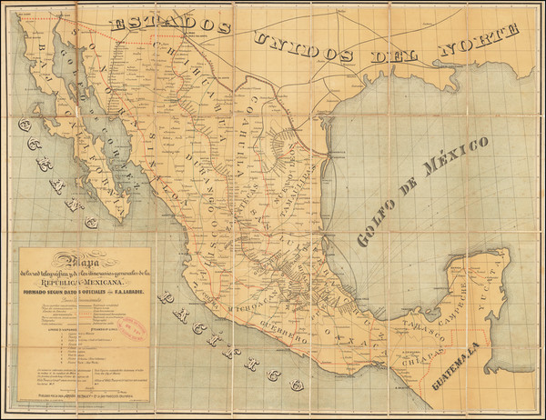 32-Mexico Map By Britton & Rey / Felipe A. Labadie