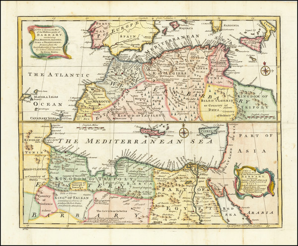 12-Mediterranean, North Africa and Balearic Islands Map By Emanuel Bowen