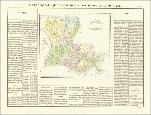 83-Louisiana Map By Jean Alexandre Buchon