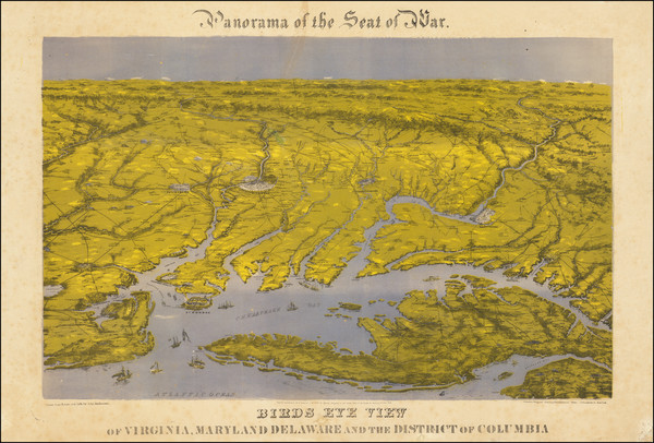 18-Washington, D.C., Maryland, Delaware and Virginia Map By John Bachmann