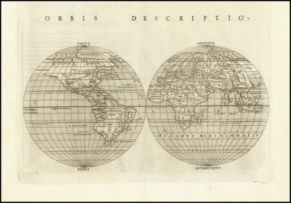 97-World and World Map By Girolamo Ruscelli