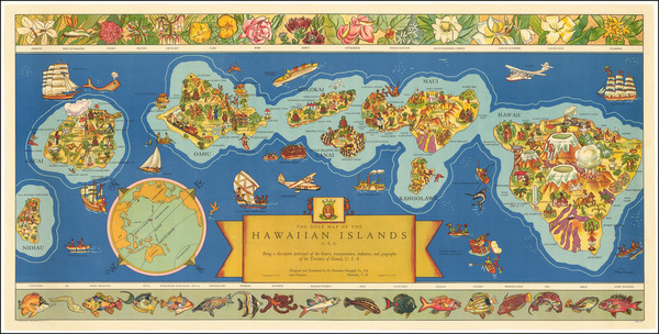 32-Hawaii, Hawaii and Pictorial Maps Map By Hawaiian Pineapple Company / Parker Edwards