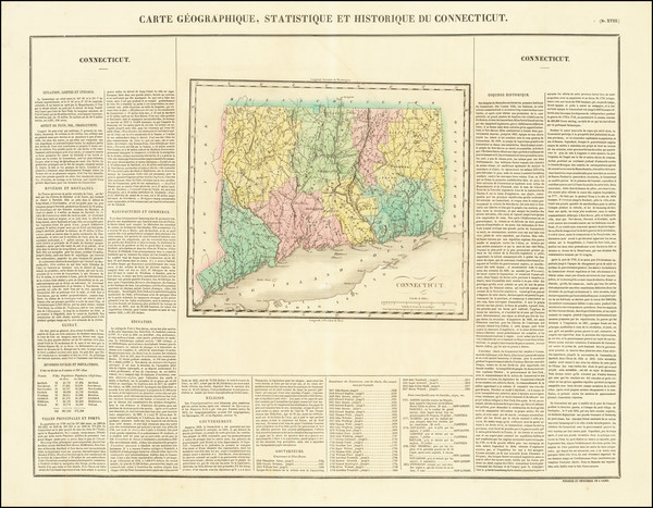 35-Connecticut Map By Jean Alexandre Buchon