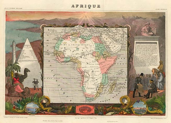 98-Africa and Africa Map By Victor Levasseur