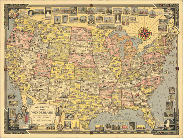 0-United States and Pictorial Maps Map By Ernest Dudley Chase