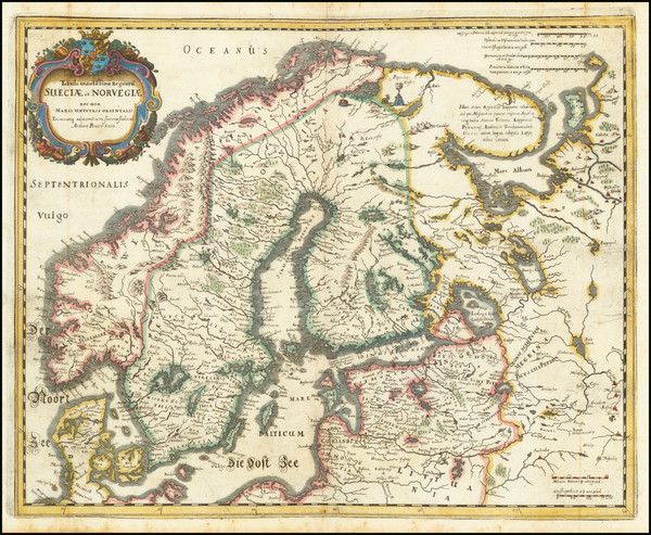 43-Scandinavia Map By Matthaus Merian
