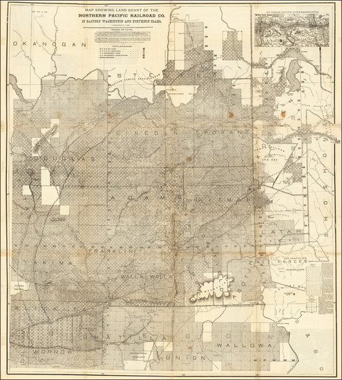 33-Idaho and Washington Map By Northern Pacific Rail Road