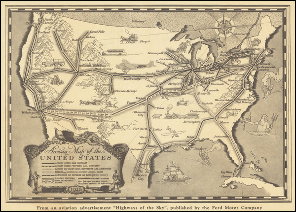 98-United States and Pictorial Maps Map By Ford Motor Company