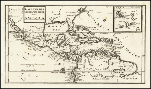 46-Florida, Southeast, New Mexico, Caribbean and South America Map By William Dampier